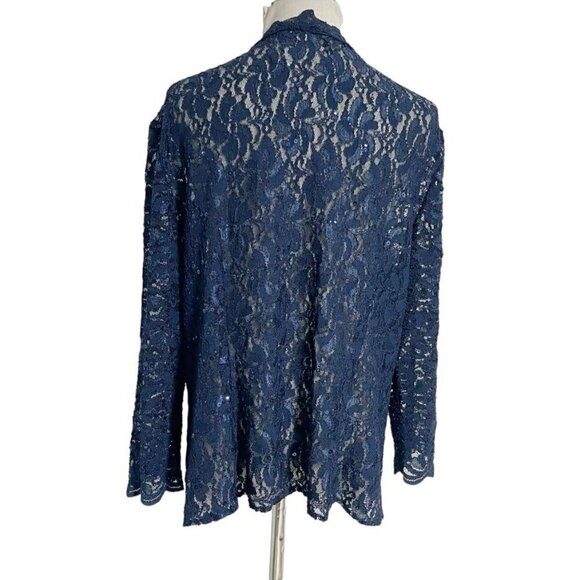 Alex Evenings 18 Top Blouse Cardigan Blazer Kimono Wedding Party Holidays Lace - Picture 4 of 6